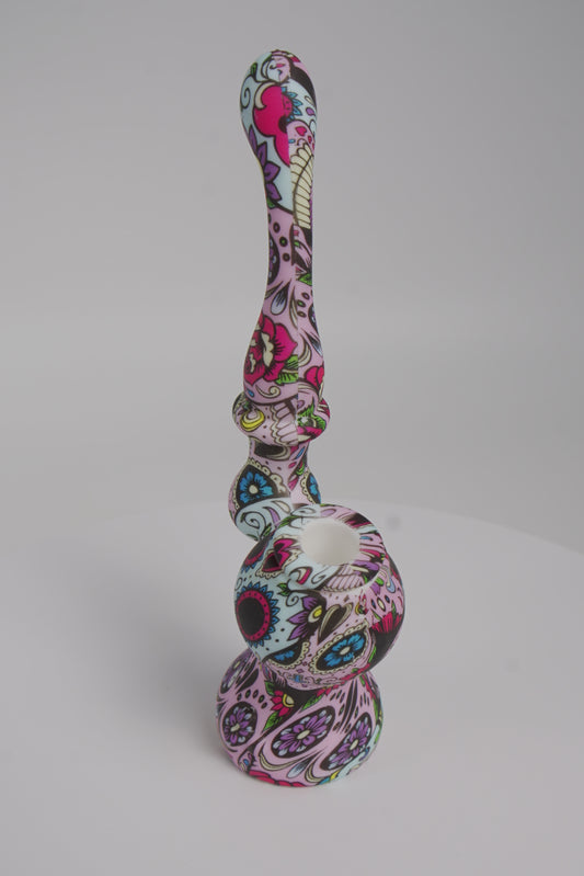 Silicone Bubbler | Assorted Printed Design | 7 Inch