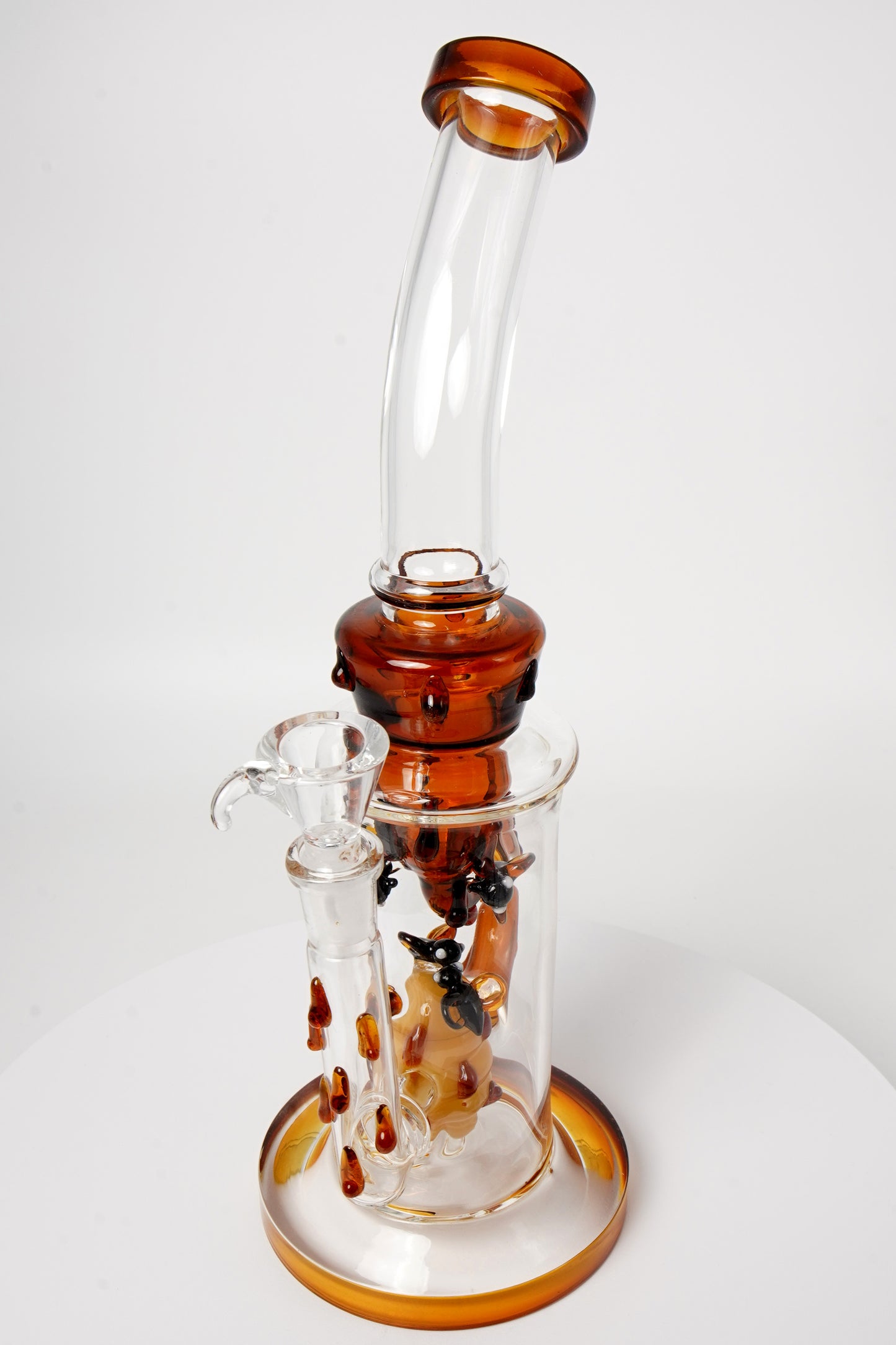 Glass Water Pipe | Bee Design | 12 Inch