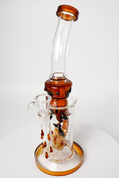 Glass Water Pipe | Bee Design | 12 Inch