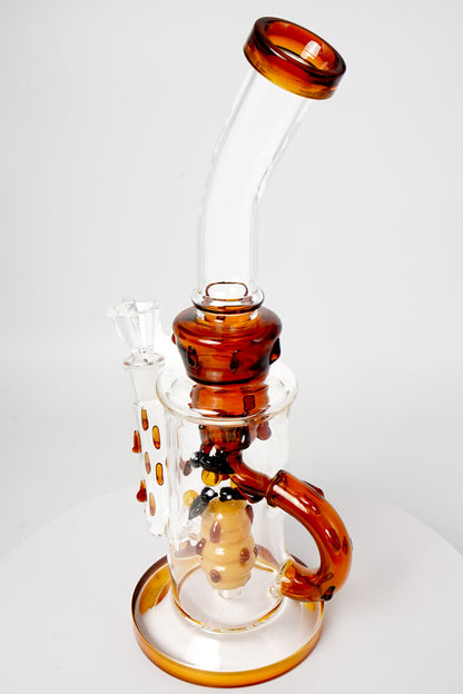 Glass Water Pipe | Bee Design | 12 Inch