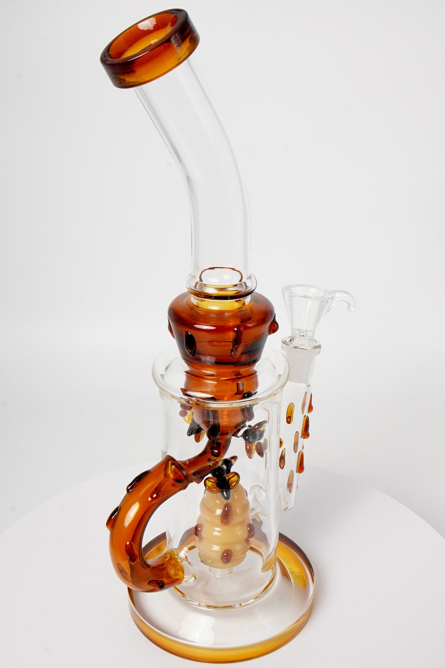 Glass Water Pipe | Bee Design | 12 Inch