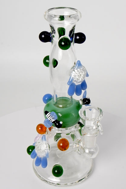 Glass Water Pipe | Abstract Bee Design | 8 Inch