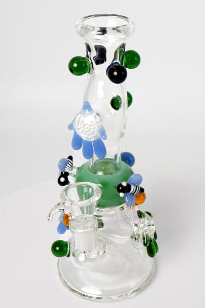 Glass Water Pipe | Abstract Bee Design | 8 Inch