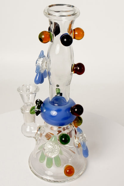 Glass Water Pipe | Abstract Bee Design | 8 Inch