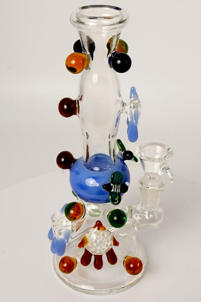 Glass Water Pipe | Abstract Bee Design | 8 Inch