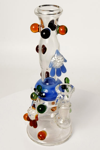 Glass Water Pipe | Abstract Bee Design | 8 Inch